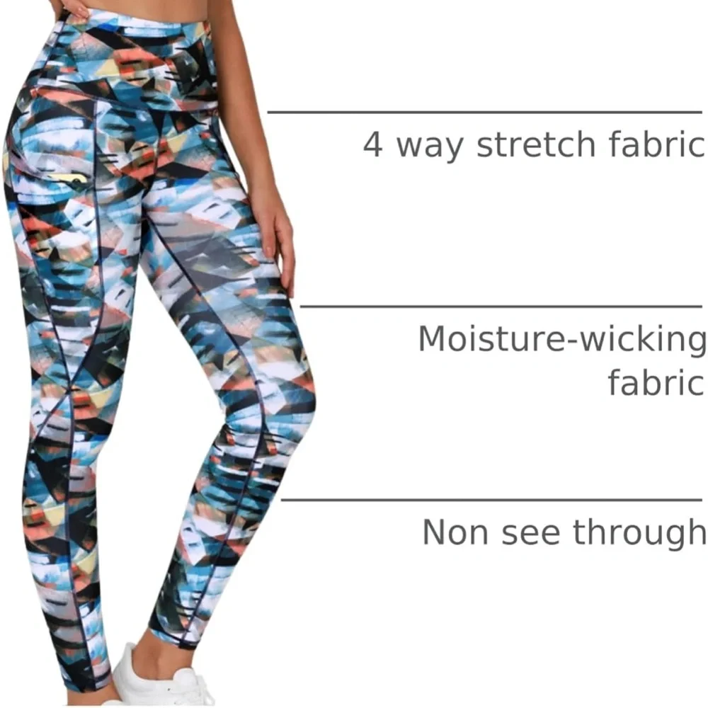 Multicolor Stainglass Abstract Leggings - Picture 2 of 10